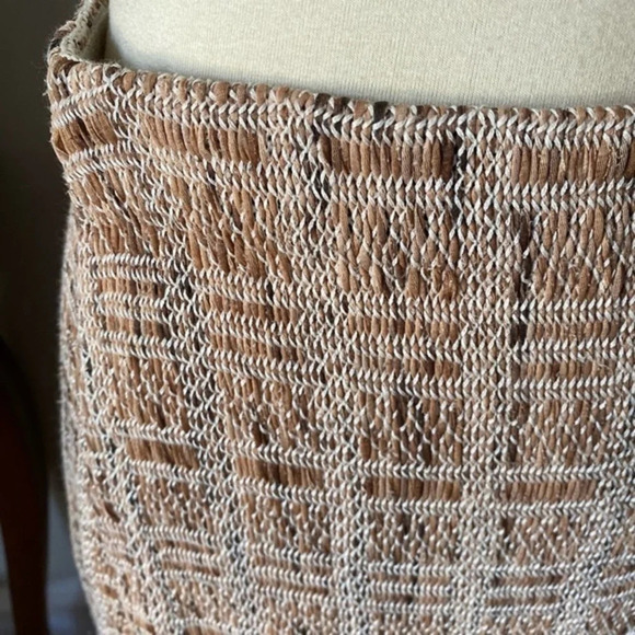 Nic + Zoe Textured Knit Fringe Tan Skirt M - Picture 8 of 13